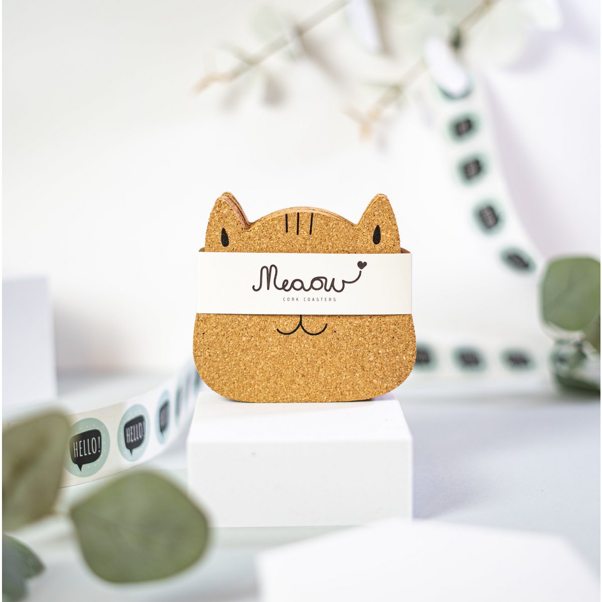 PepMelon Korkuntersetzer Meaow 6er-Set mit Box