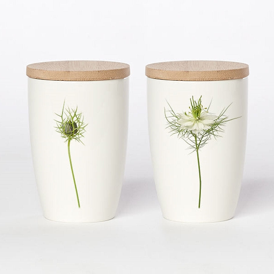 Simply Flowers Becher Weiße Jungfer im Grünen - groß