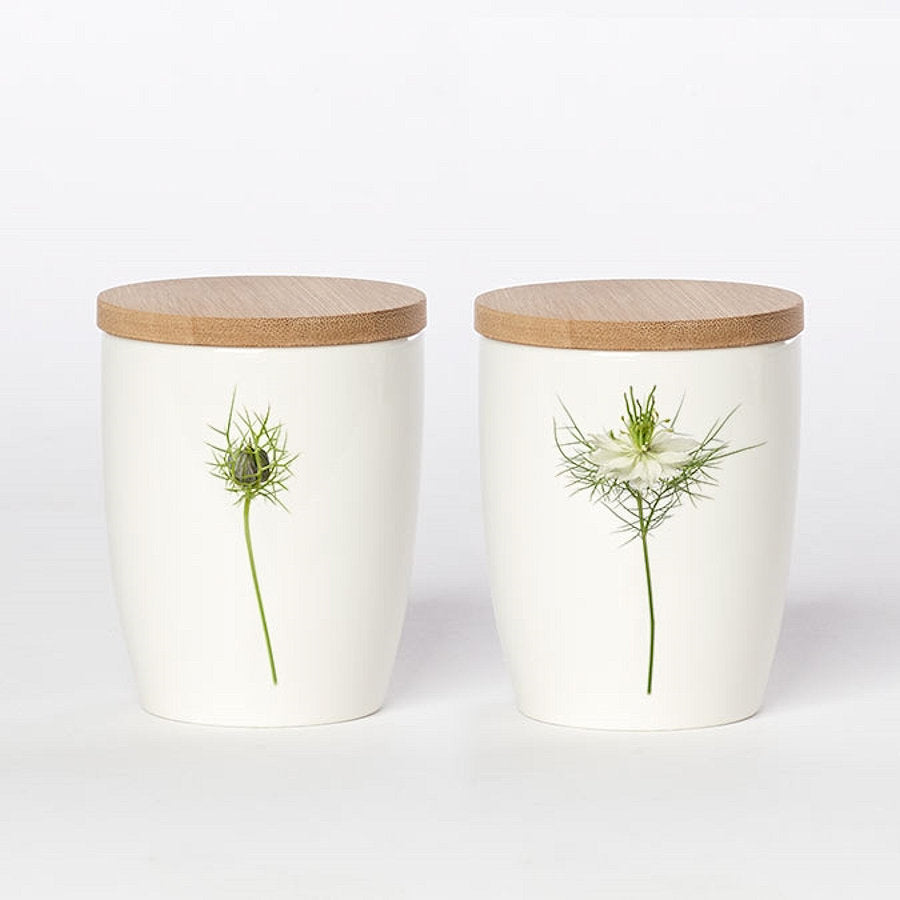 Simply Flowers Becher Weiße Jungfer im Grünen