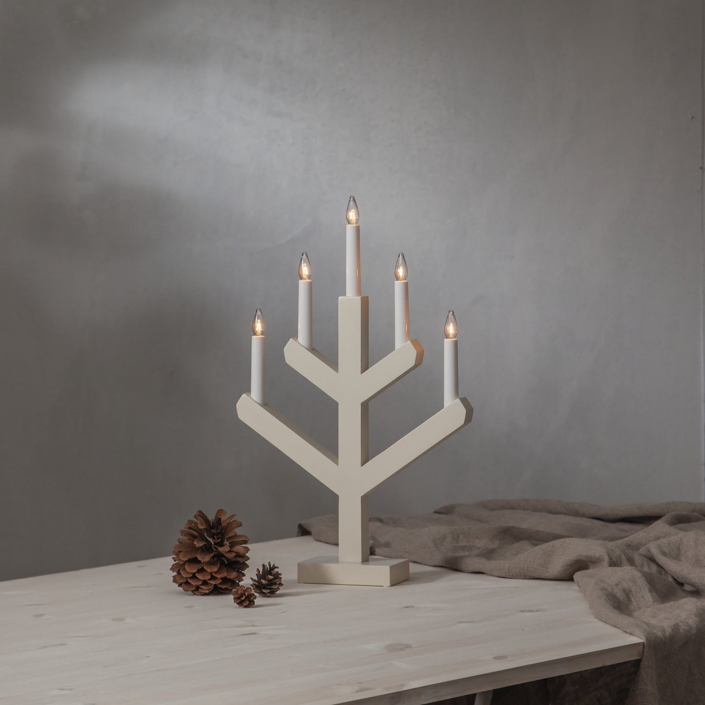 Star Trading Kerzenleuchter VINGA greige