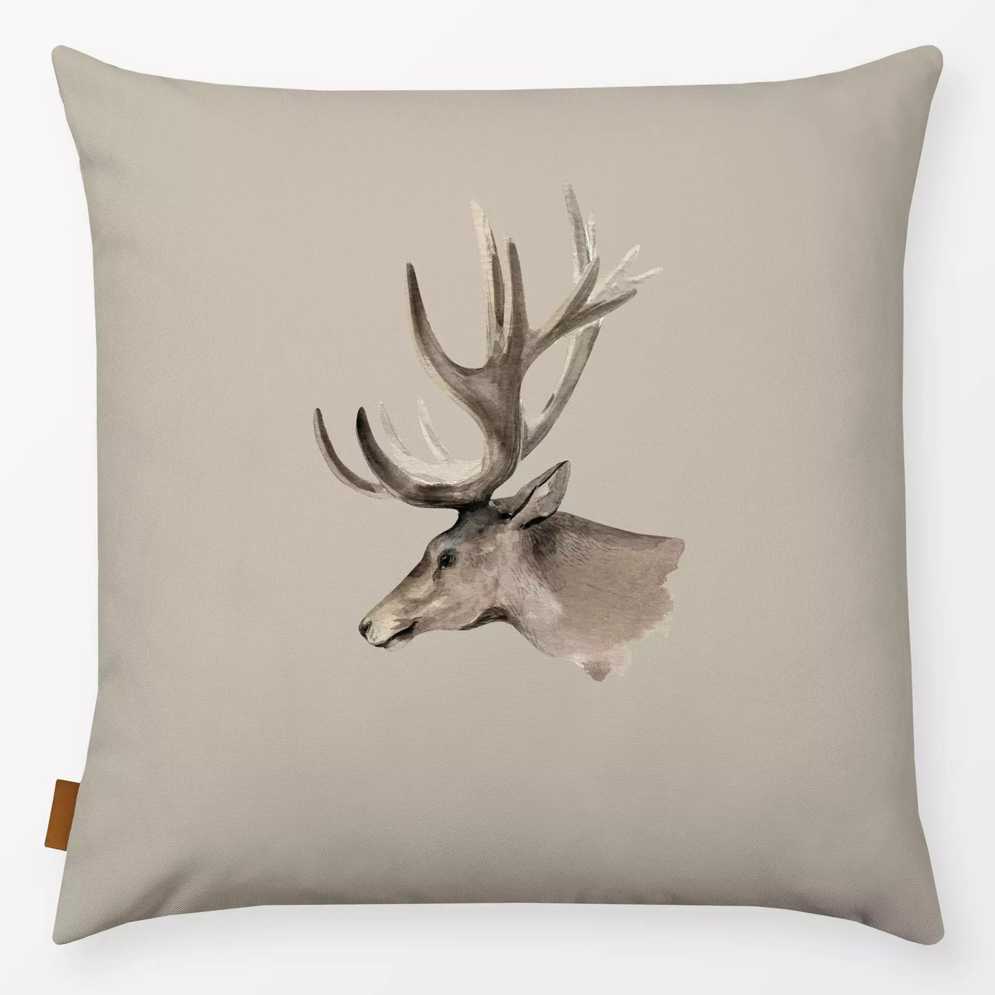 Textilwerk Kissen 40x40 cm Hirschkopf Profil beige
