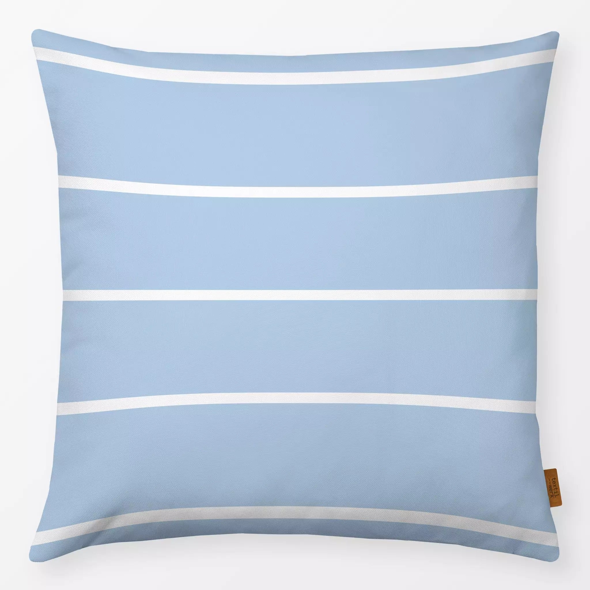 Textilwerk Kissen 40x40 cm Sommerstreifen quer hellblau – Trendreich