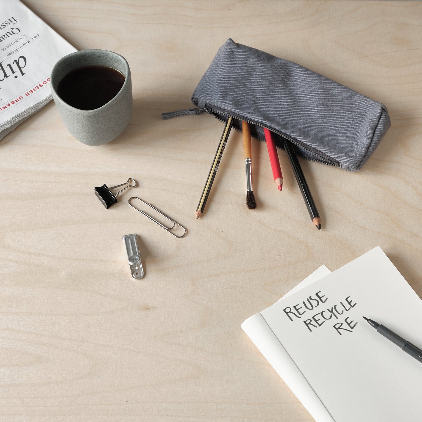 The Organic Company Pencil Case Hayao - grey blue