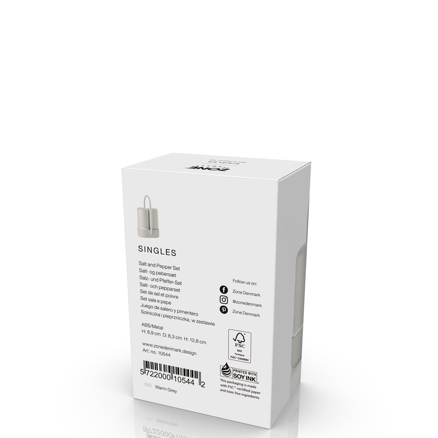 Zone Denmark Singles Salz- und Pfefferstreuer warm grey