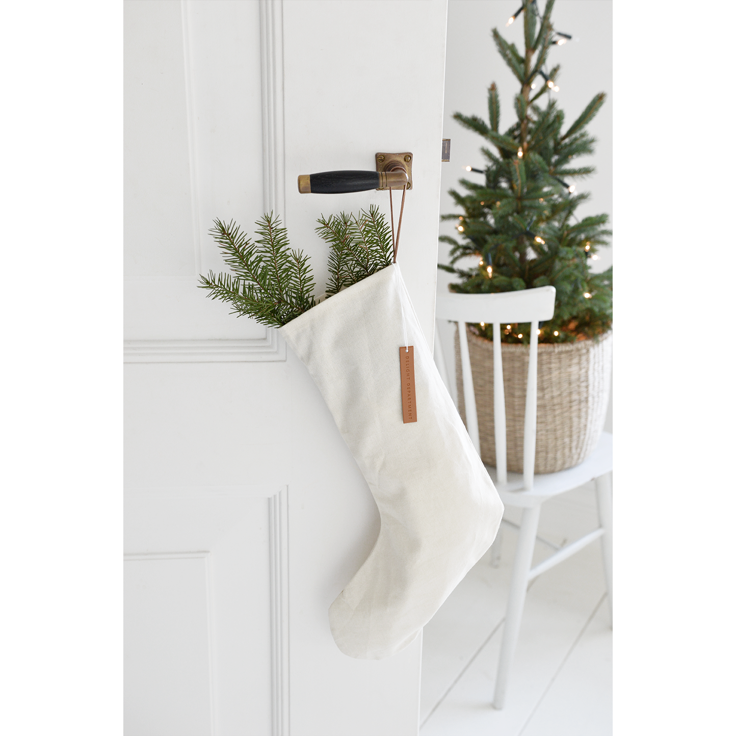 Delight Department Weihnachtsstrumpf Baumwolle weiß