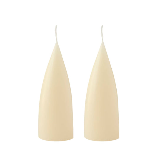 Kunstindustrien Kegelkerzen ivory H16 cm 2er Pack