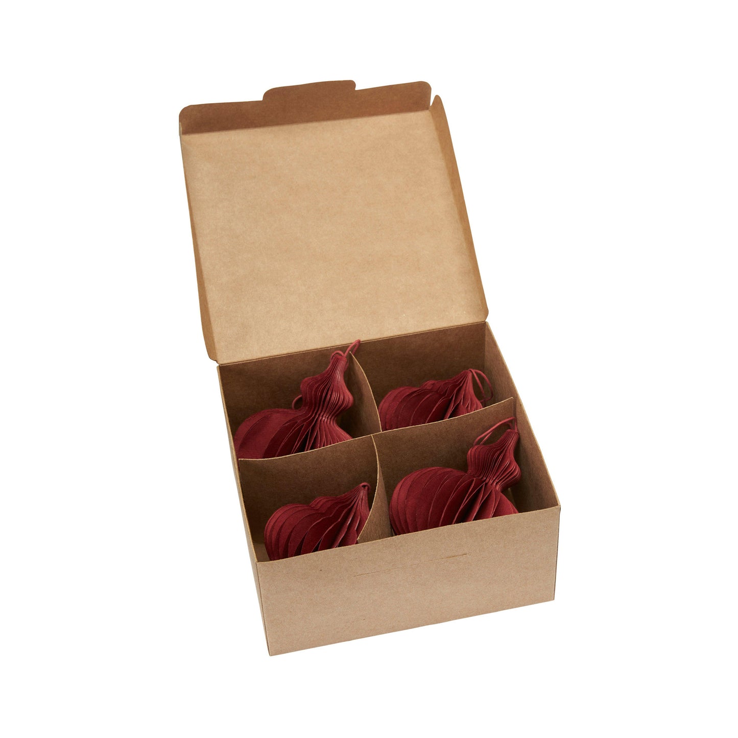 Wikholm Form Weihnachtskugel 4er Box dunkelrot