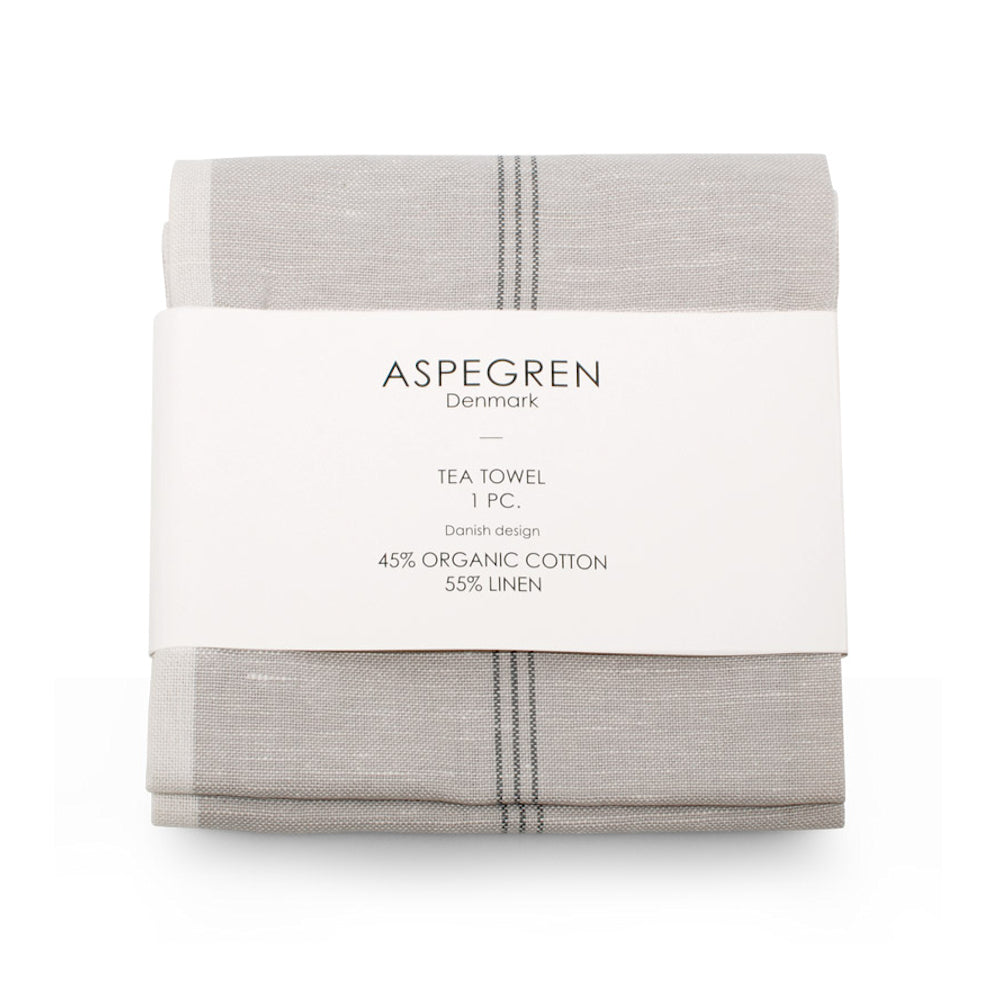 Aspegren Denmark Geschirrtuch Pinstripe hellgrau