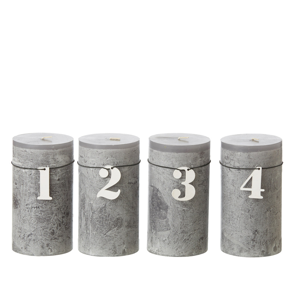 Lübech OOhh Adventszahlen aus Holz weiß