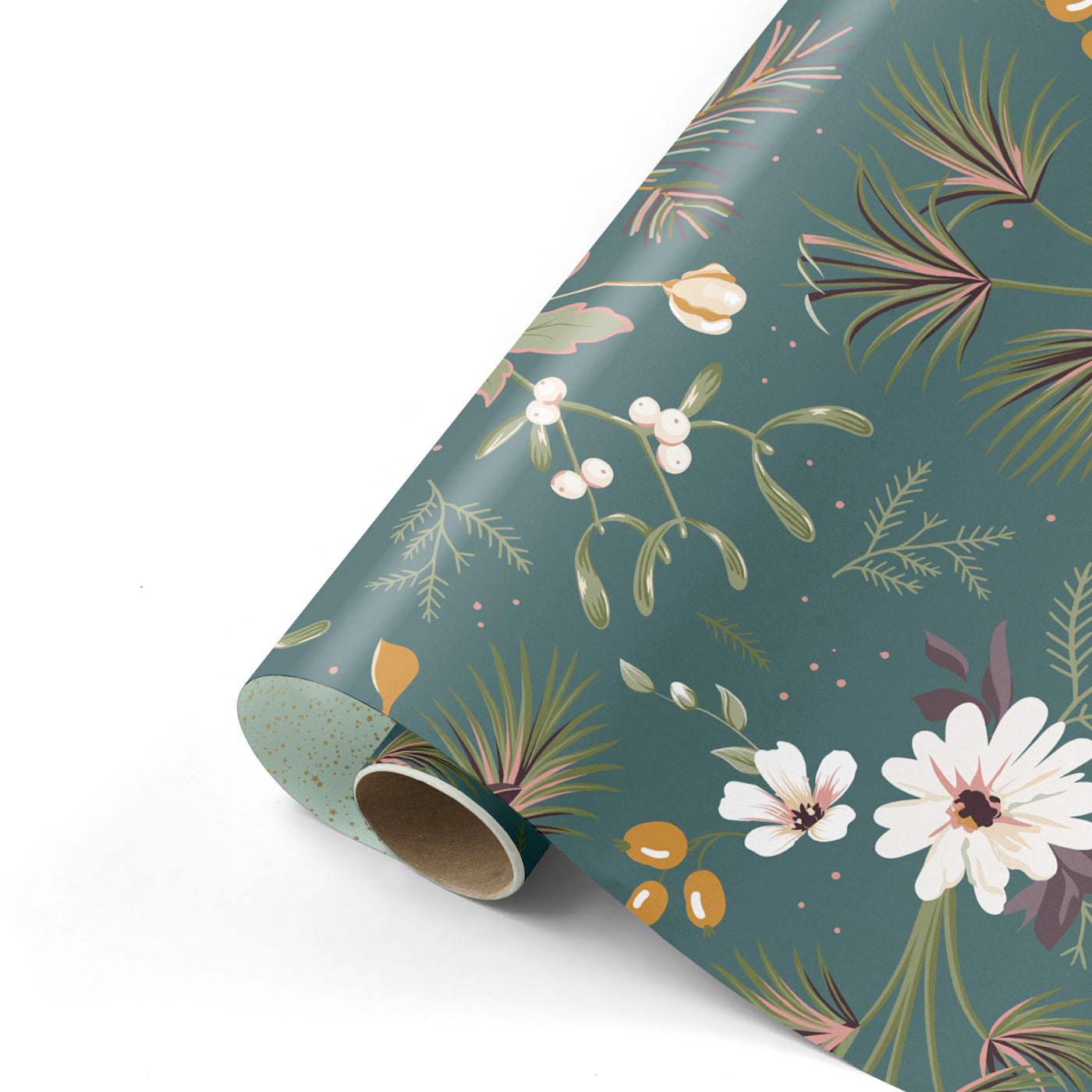 CollectivWarehouse Geschenkpapier Vintage Christmas grün