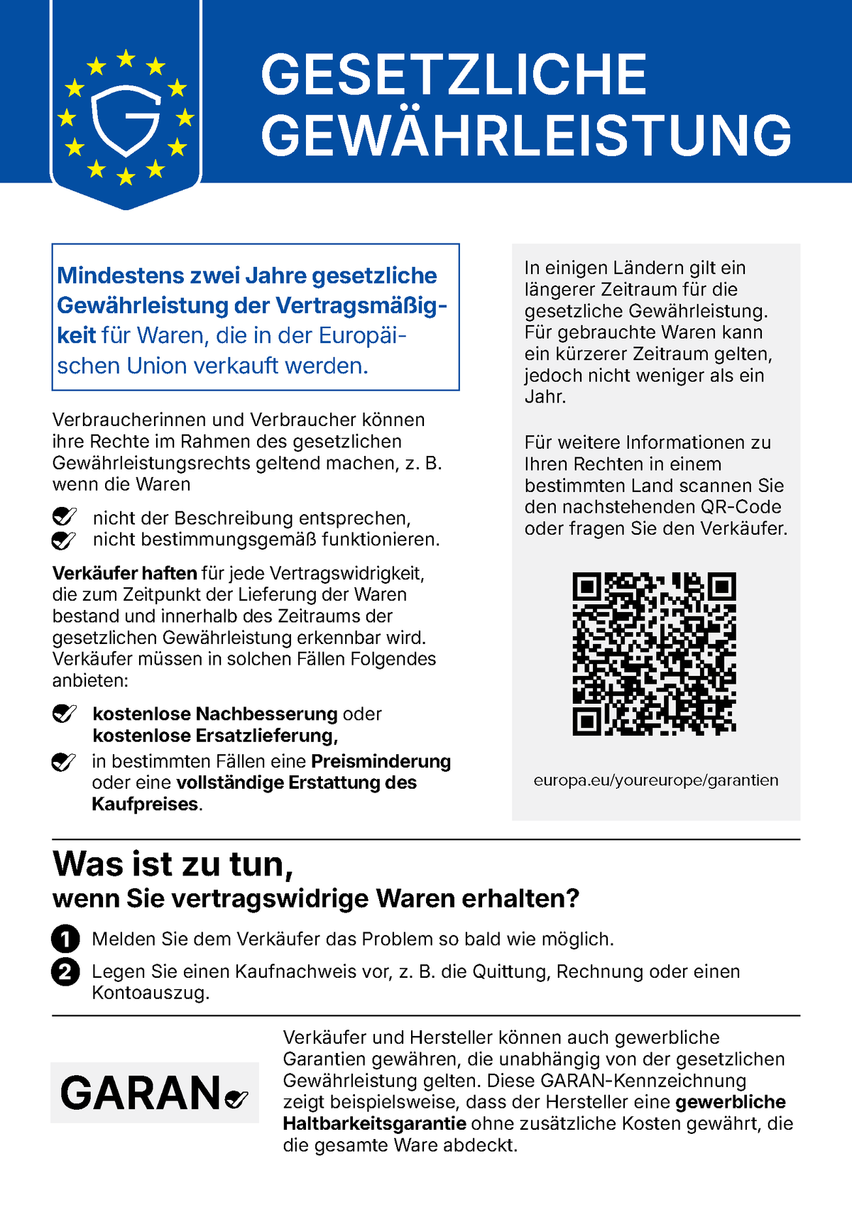 Gesetzliche Gewährleistung