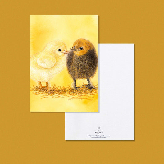Aikona Illustration Grußkarte Küken