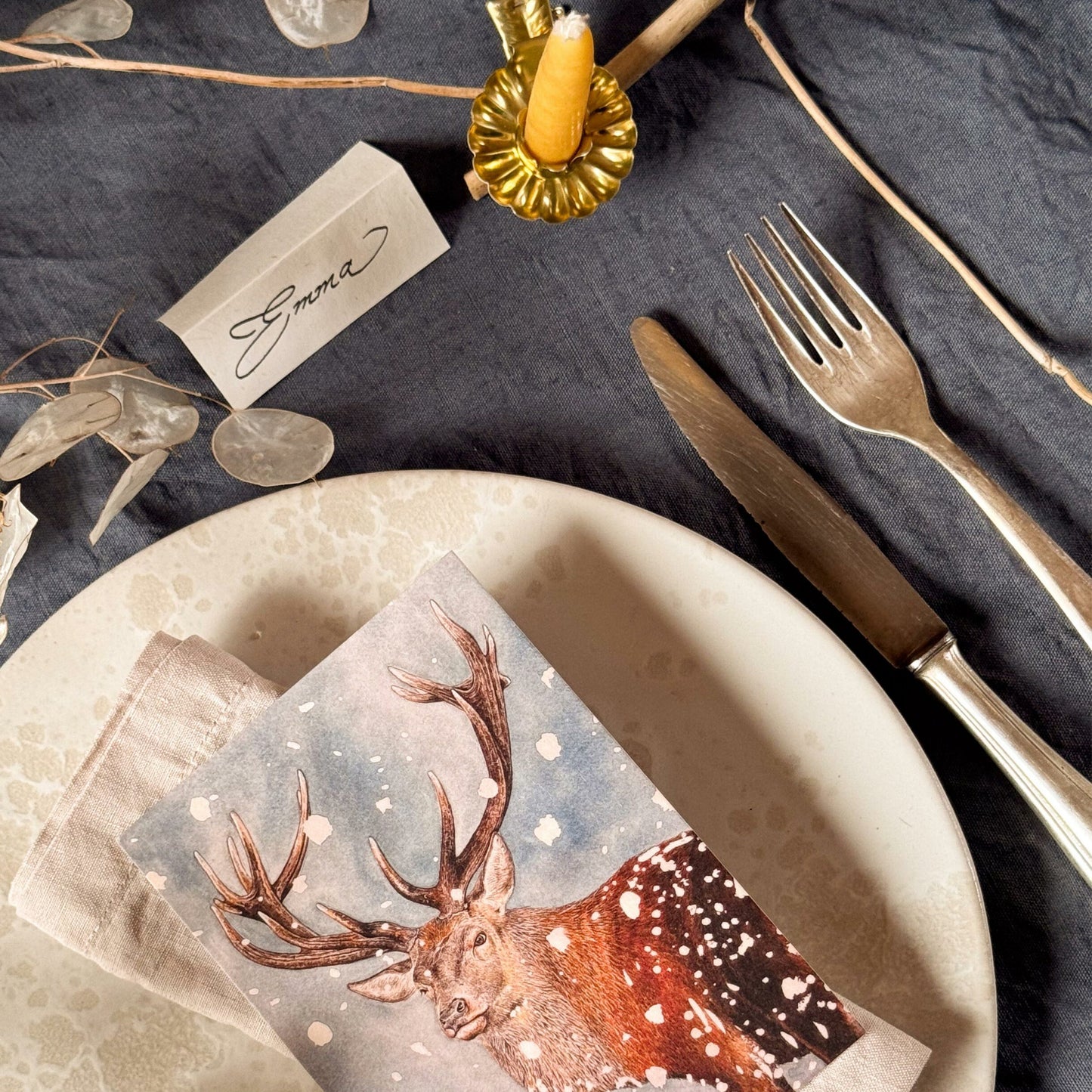 Aikona Illustration Grußkarte Hirsch