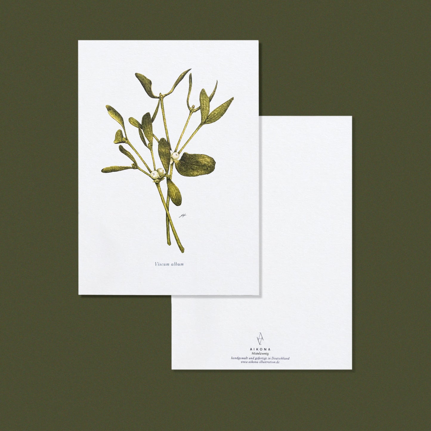 Aikona Illustration Grußkarte Mistelzweig