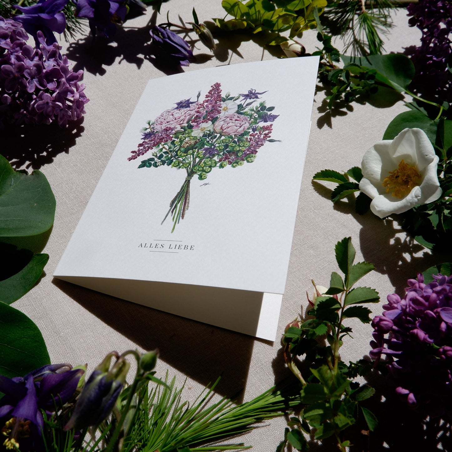 Aikona Illustration Klappkarte Alles Liebe