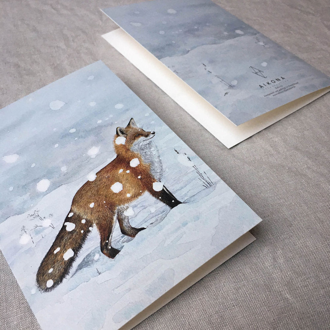 Aikona Illustration Klappkarte Fuchs