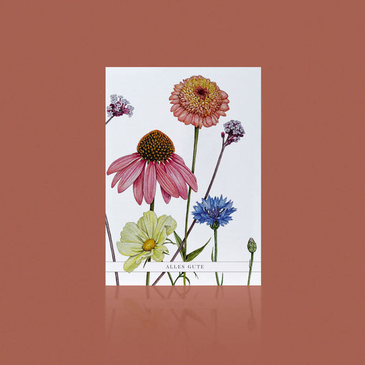 Aikona Illustration Klappkarte Sommerblumen