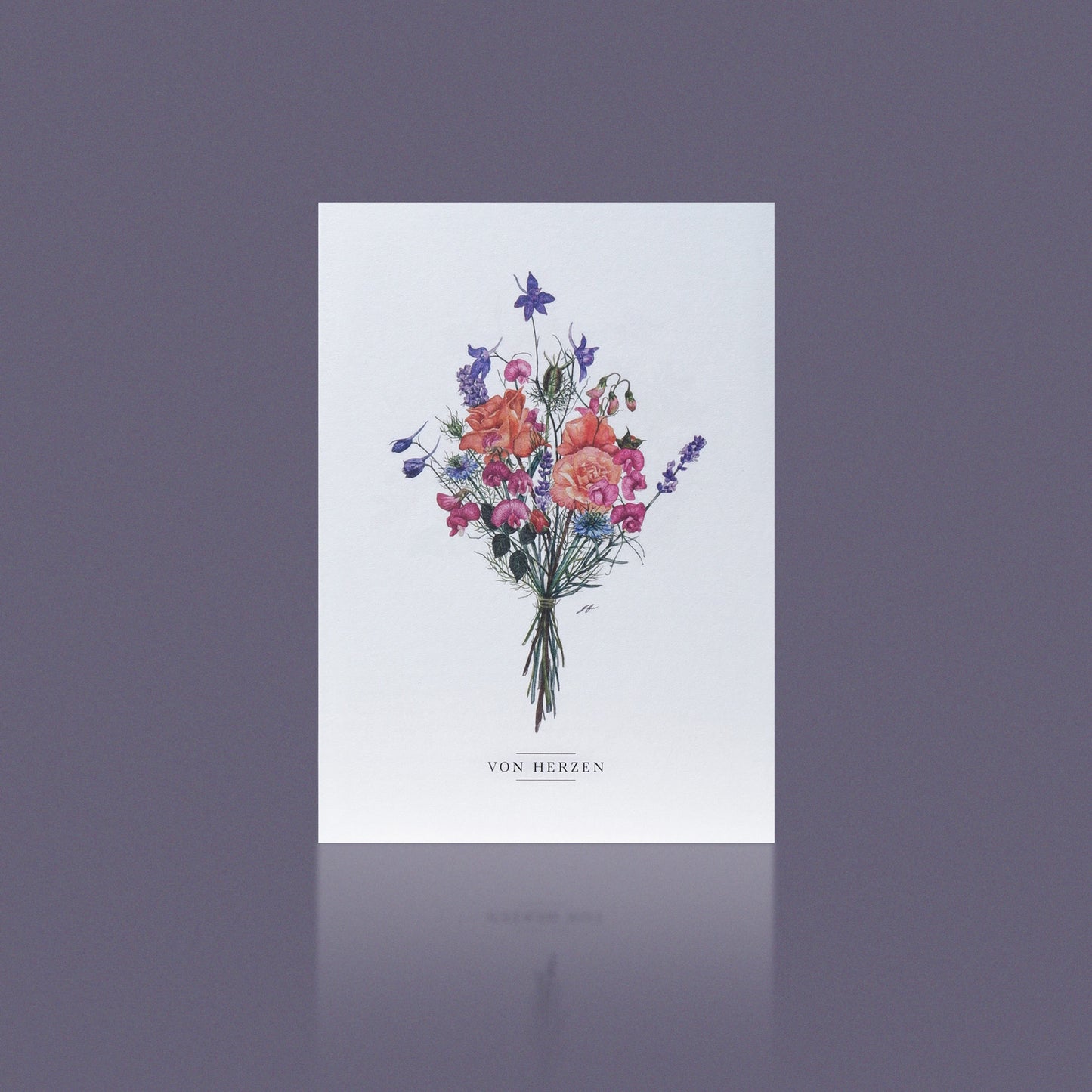 Aikona Illustration Klappkarte Von Herzen