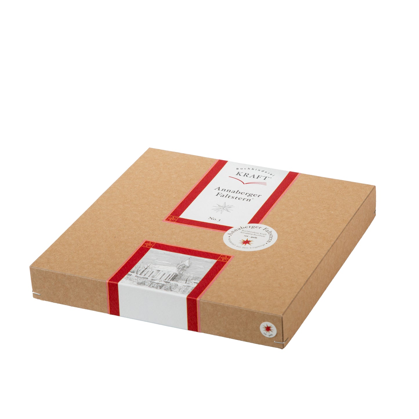 Annaberger Faltstern No. 3 rot-gelb mit Beleuchtung