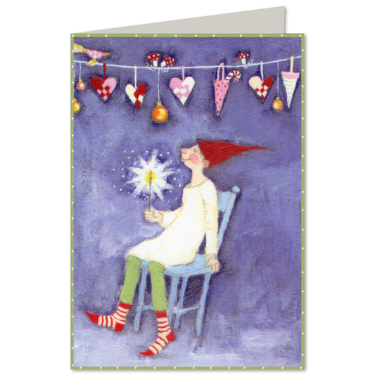 Aspegren Denmark Klappkarte Pixy mit Wunderkerze