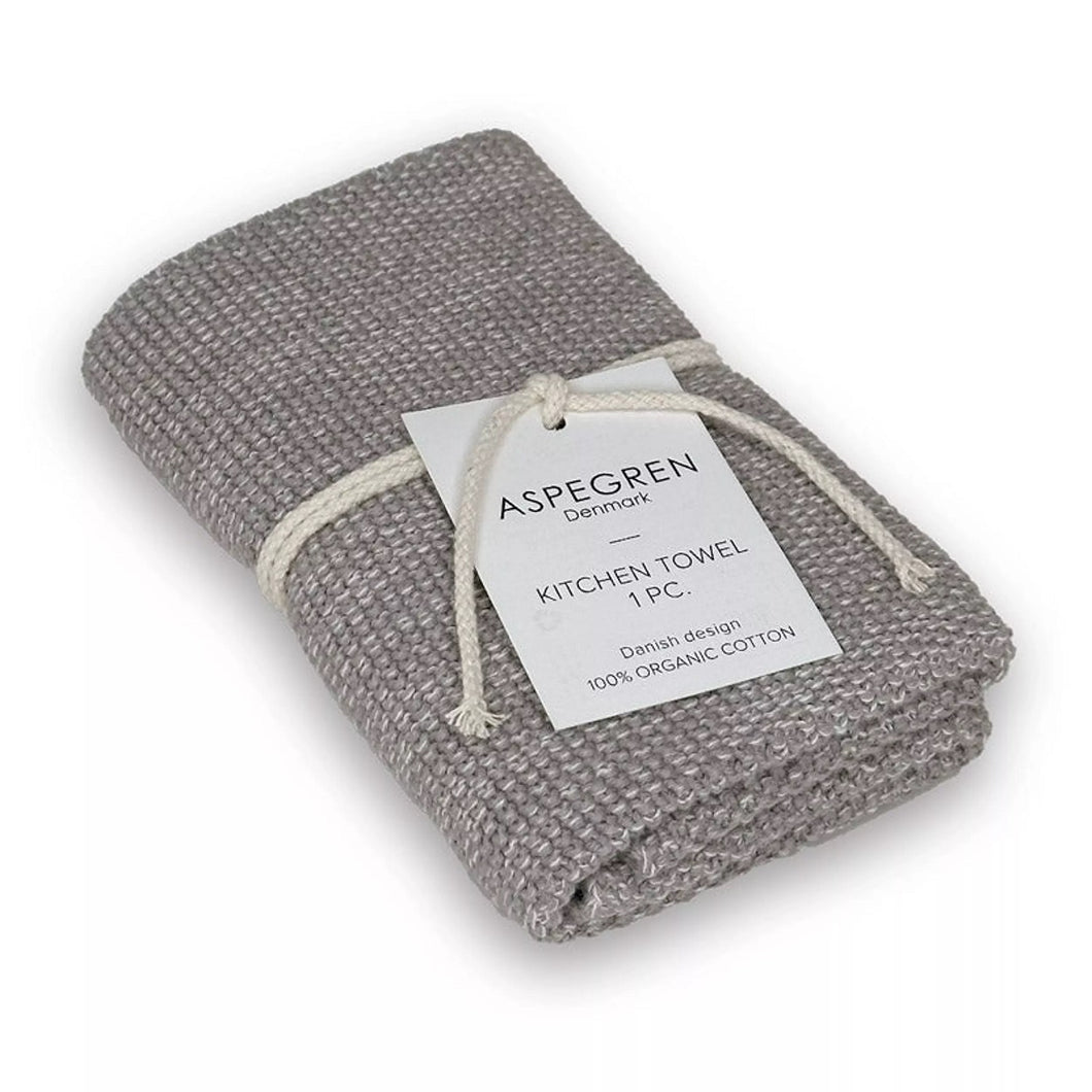 Aspegren Denmark Küchentuch gestrickt light grey 40x50 cm