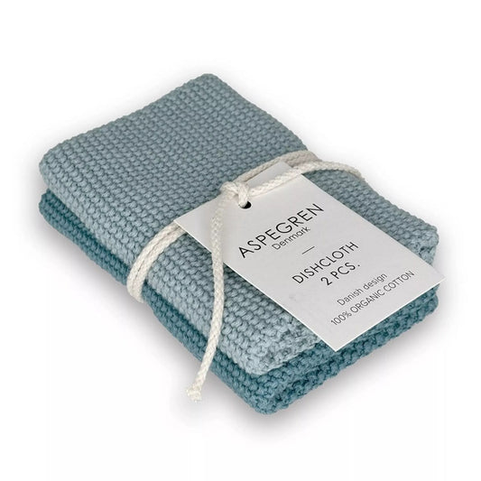 Aspegren Denmark Spültuch gestrickt aqua 2er-Set