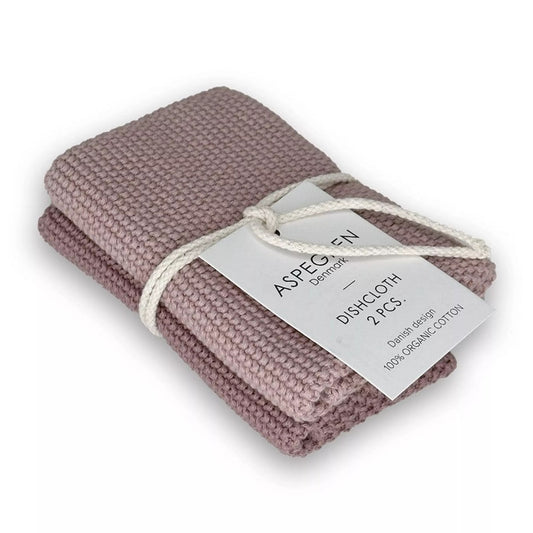 Aspegren Denmark Spültuch gestrickt mauve 2er-Set