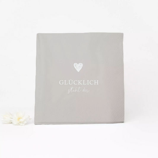Bake Affair Glücklich steht dir Cocktail-Servietten 25x25 cm