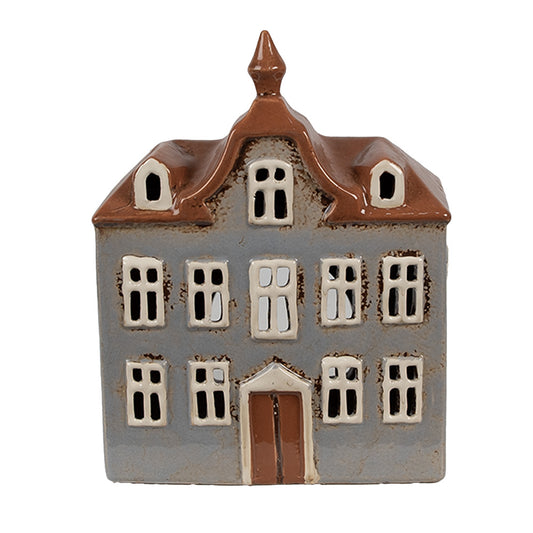 Clayre & Eef Teelichthaus grau 16x9x20 cm