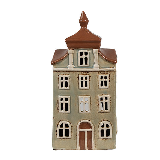 Clayre & Eef Teelichthaus graugrün 12x9x25 cm