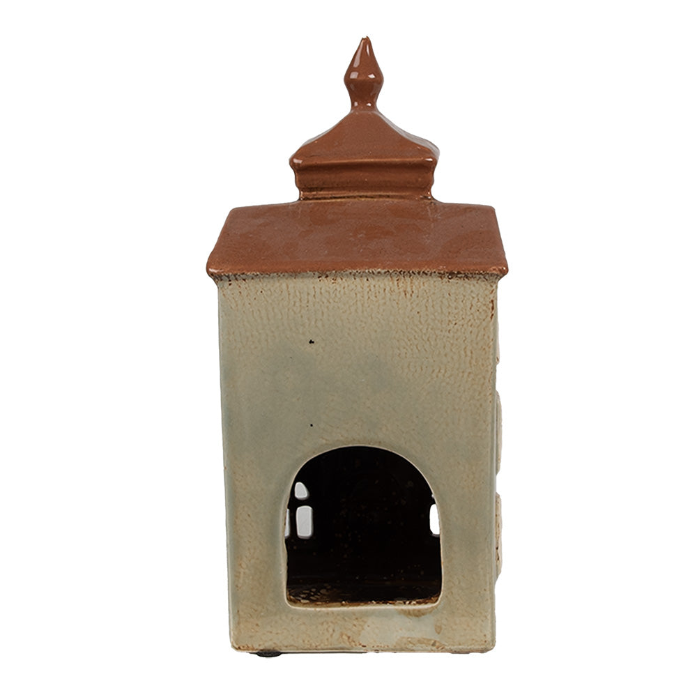 Clayre & Eef Teelichthaus graugrün 12x9x25 cm
