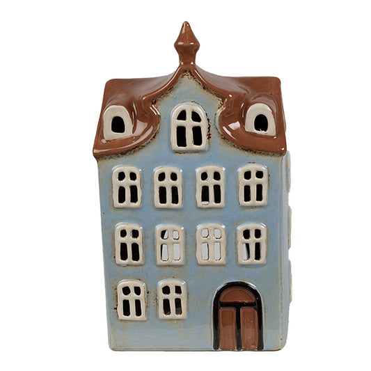 Clayre & Eef Teelichthaus hellblau 13x9x22 cm