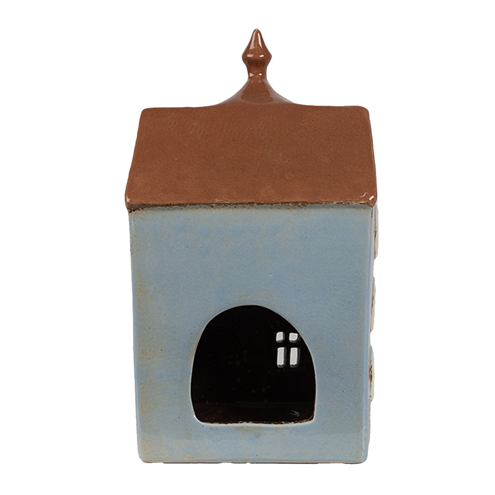Clayre & Eef Teelichthaus hellblau 13x9x22 cm