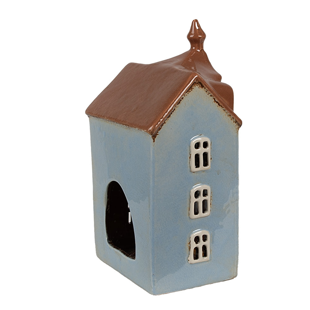 Clayre & Eef Teelichthaus hellblau 13x9x22 cm