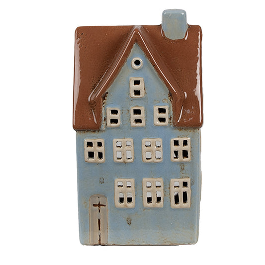 Clayre & Eef Teelichthaus hellblau 11x8x20 cm