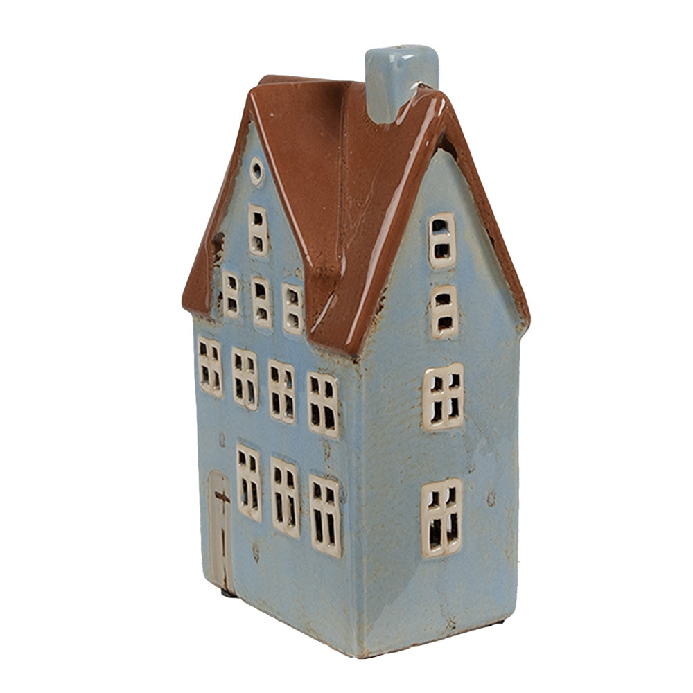 Clayre & Eef Teelichthaus hellblau 11x8x20 cm