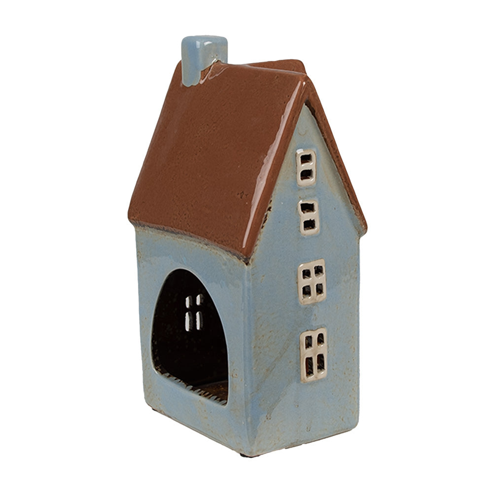 Clayre & Eef Teelichthaus hellblau 11x8x20 cm