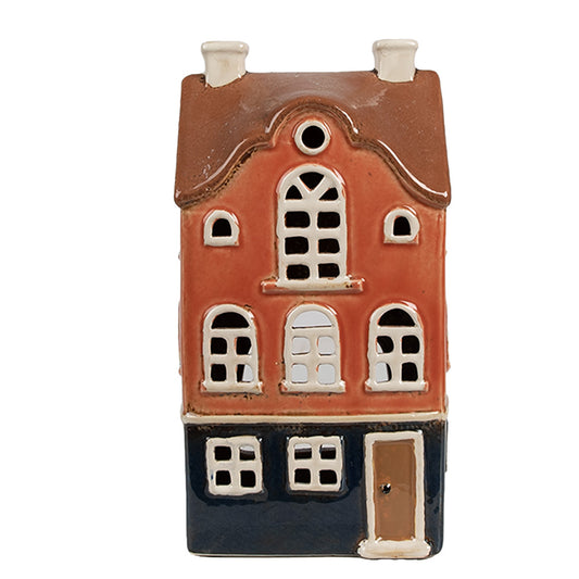 Clayre & Eef Teelichthaus orange blau 11x9x22 cm