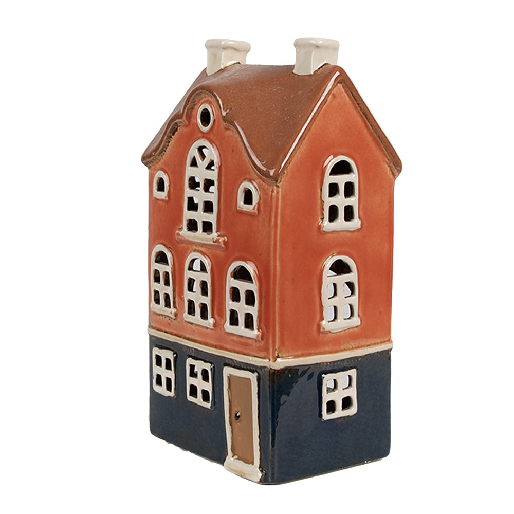 Clayre & Eef Teelichthaus orange blau 11x9x22 cm