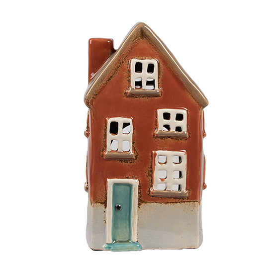 Clayre & Eef Teelichthaus orangerot 10x8x18 cm