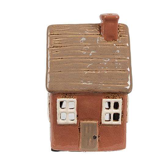 Clayre & Eef Teelichthaus rotbraun 9x9x14 cm