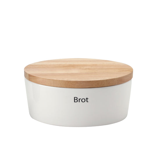 Continenta Brottopf oval mit Holzdeckel medium