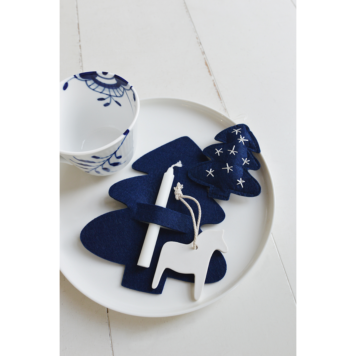 Delight Department Filz Ornament Baum blau