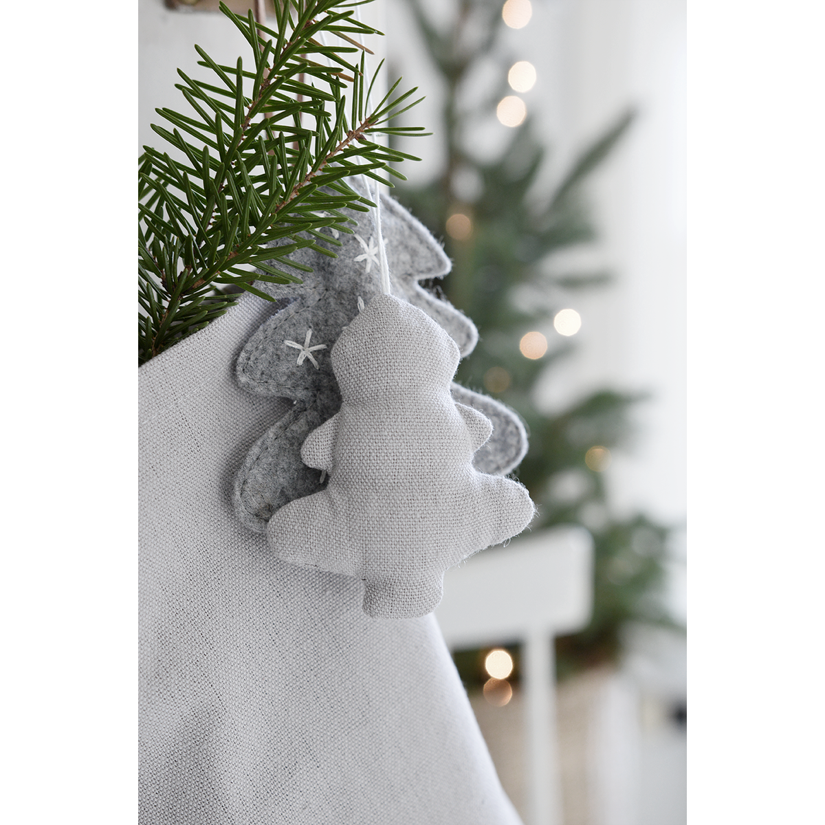 Delight Department Ornament Baumwolle Tannenbaum hellgrau