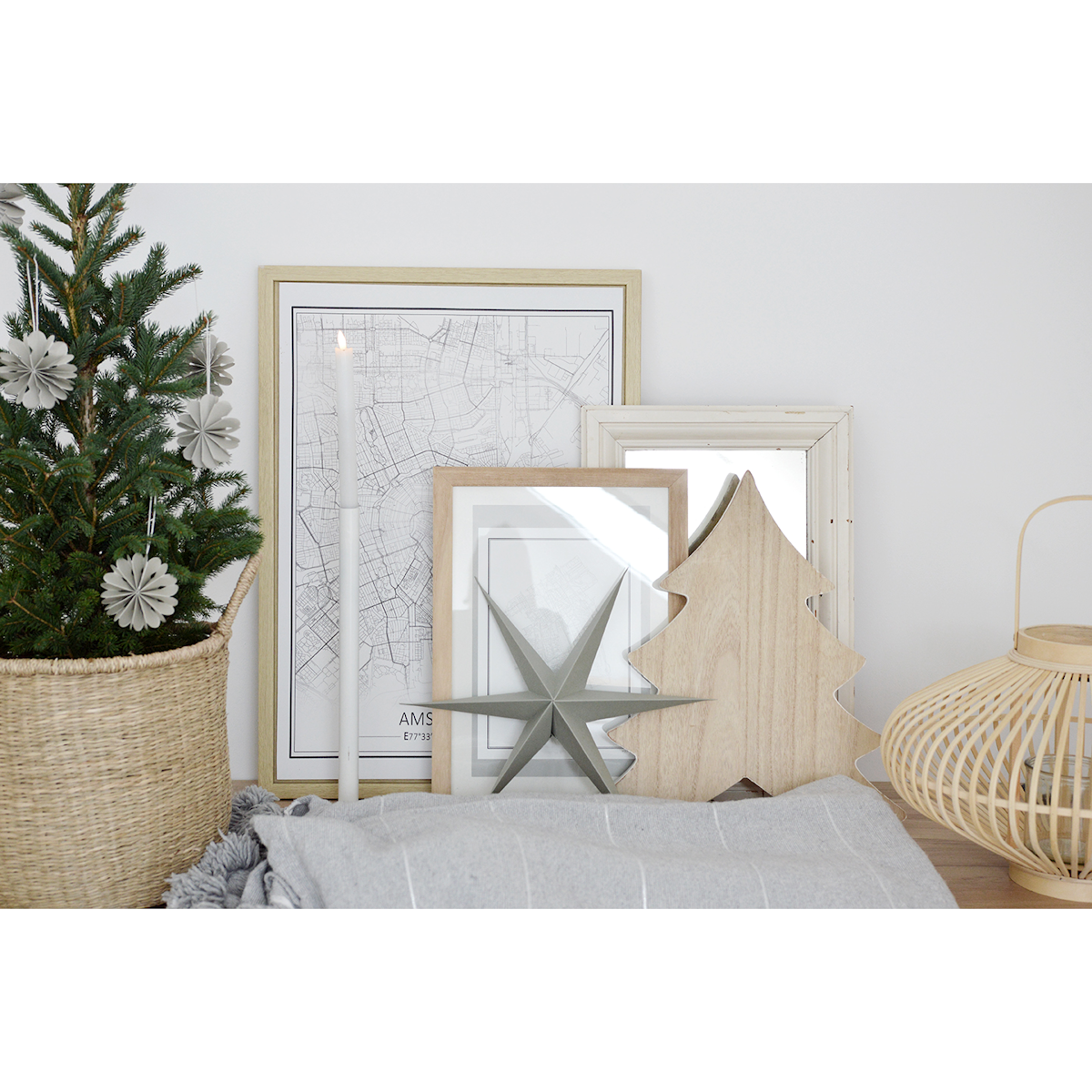 Delight Department Weihnachtsstern 2er-Set hellgrau