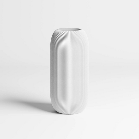 dennismaass. PILLE - VASE weiß 8x8x16 cm