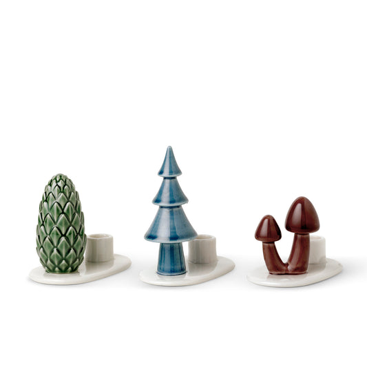 Dottir Nordic Design Kerzenhalter Winter Stories 3er-Set - Mushroom