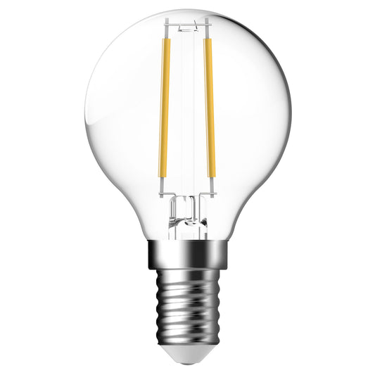 Klares warmweisses Energetic LED Leuchtmittel in kompakter MiniGlobe Form mit E14 Schraubsockel und 1,2W Leistung