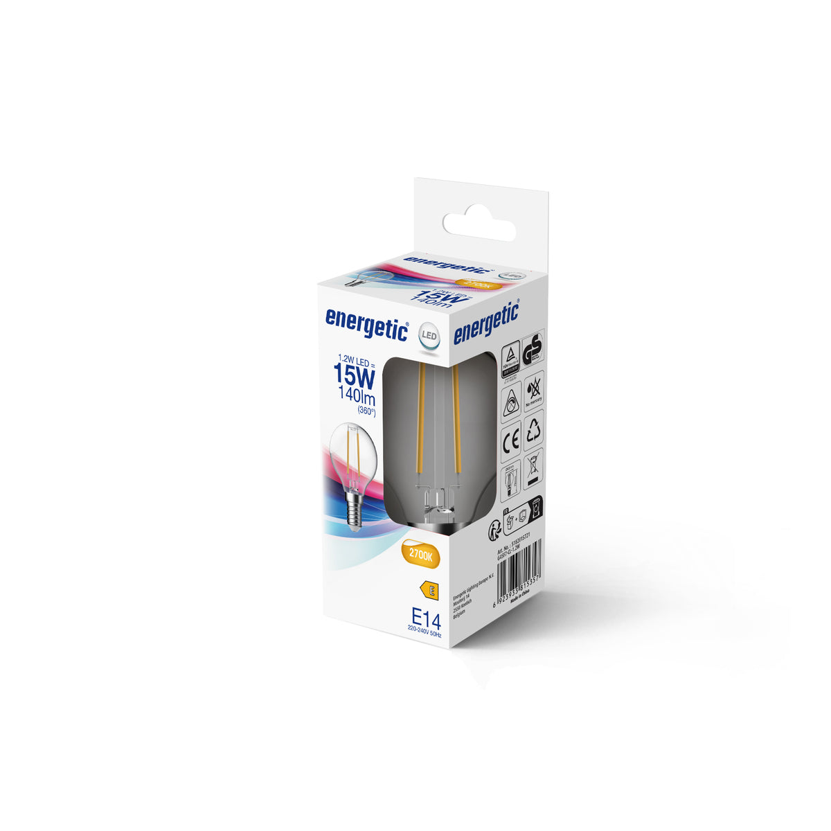 Energetic® LED MiniGlobe Leuchtmittel E14 G45 1,2W klar