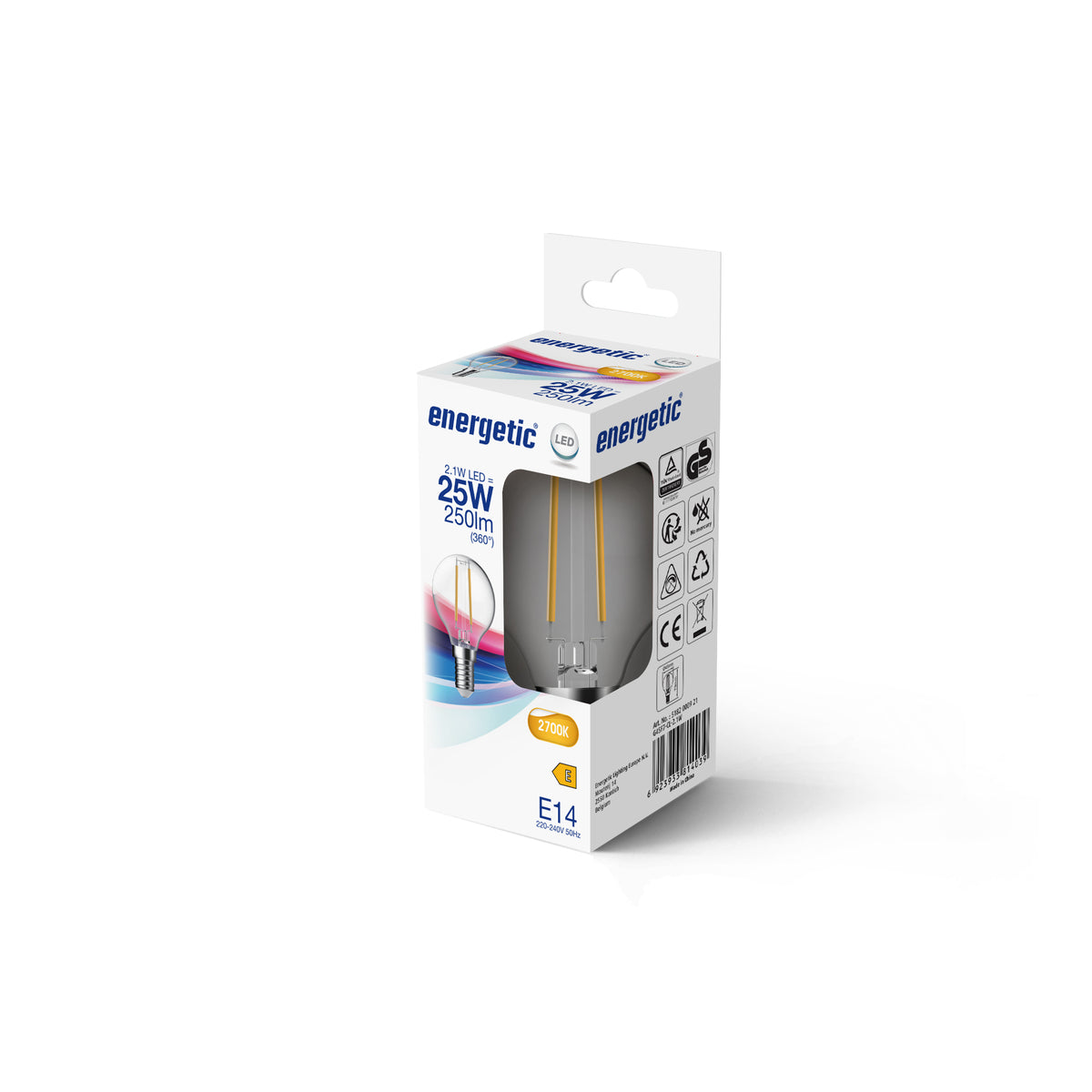 Energetic® LED MiniGlobe Leuchtmittel E14 G45 2,1W klar